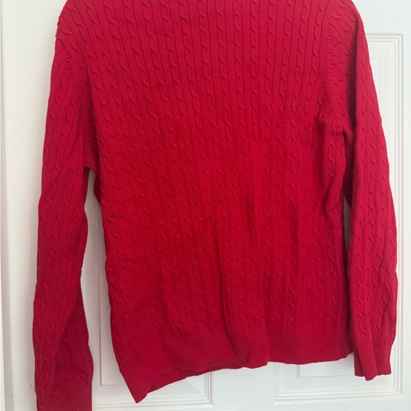 Basic Editions Women's Long Sleeves Red Cotton Sweater Pullover Size L - Picture 4 of 7